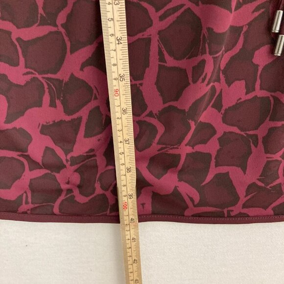 H by Halston Burgundy Animal Print Boat Neck 3/4 Sleeve Tie Front Dress 1X - Picture 6 of 10